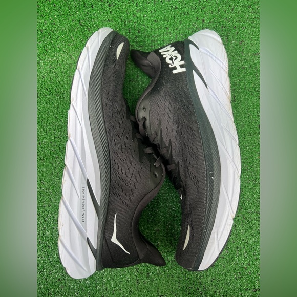 Hoka One One Womens Clifton 8 1119394 BWHT Black Running Shoes Sneakers Sz 12B - Picture 4 of 16